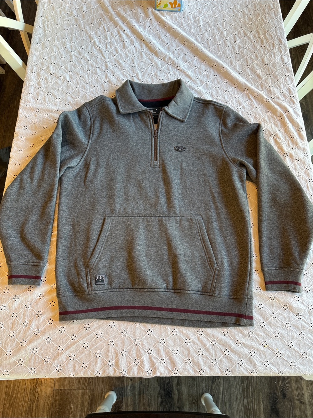 Kimes Ranch men’s 1/4 zip collared sweatshirt